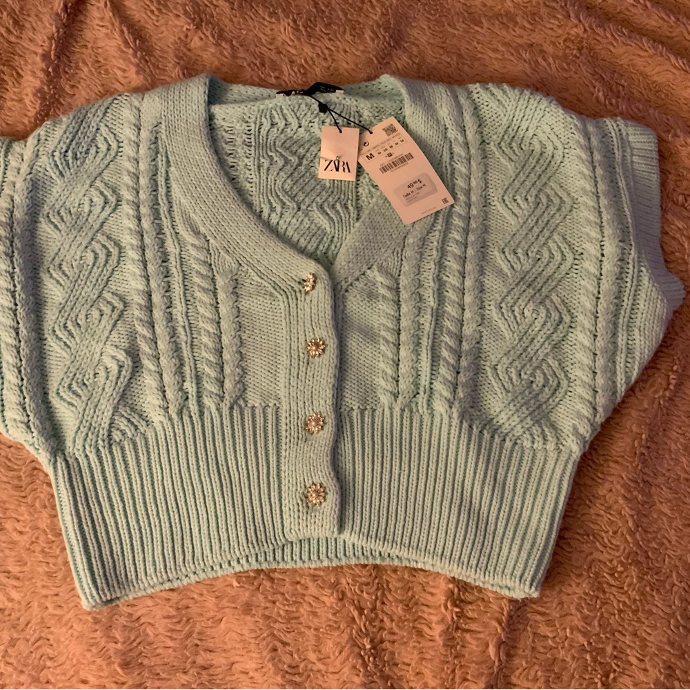 Zara Women's Light Blue Sweater